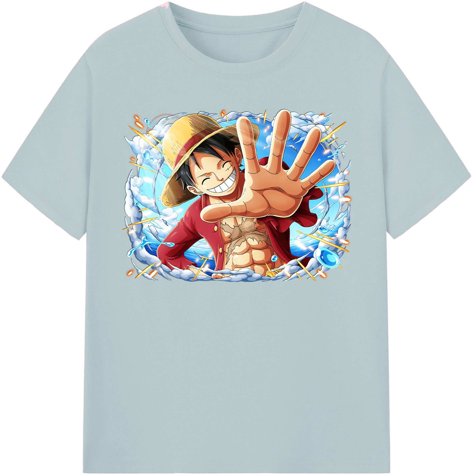 ワンピース モンキー・D・ルフィ ONE PIECE Monkey D. Luffy 綿100％半袖Tシャツ（フロントプリント）